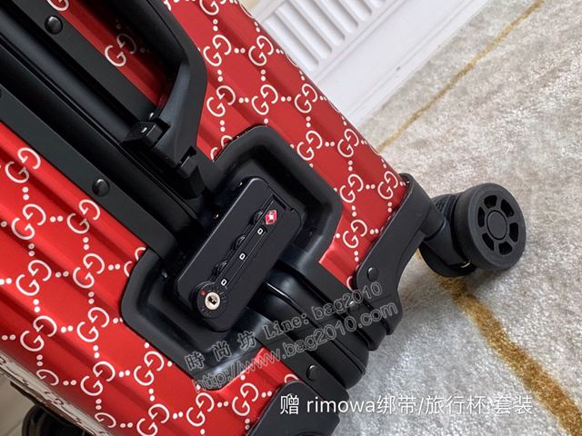 Rimowa拉杆箱 66661 Rimowa X Gucci聯名 日默瓦拉箱 行李箱 大M鋁鎂合金拉杆箱xzx1102